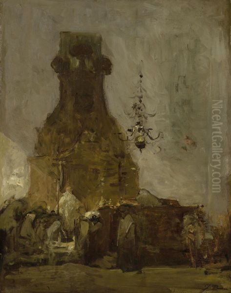 Interieur van de Grote of Duitse Synagoge in Den Haag Oil Painting by Johannes Bosboom