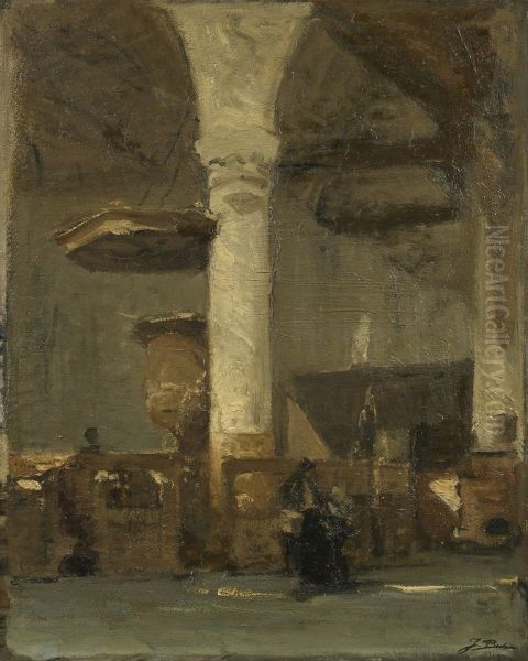 Interieur van de Noorderkerk te Hoorn Oil Painting by Johannes Bosboom