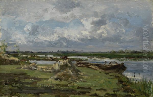 Lakes near Kortenhoef Oil Painting by Willem Roelofs