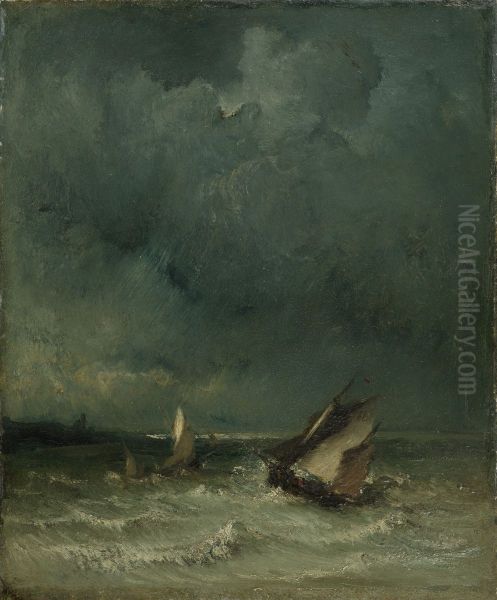 Zeegezicht Oil Painting by Auguste Boulard