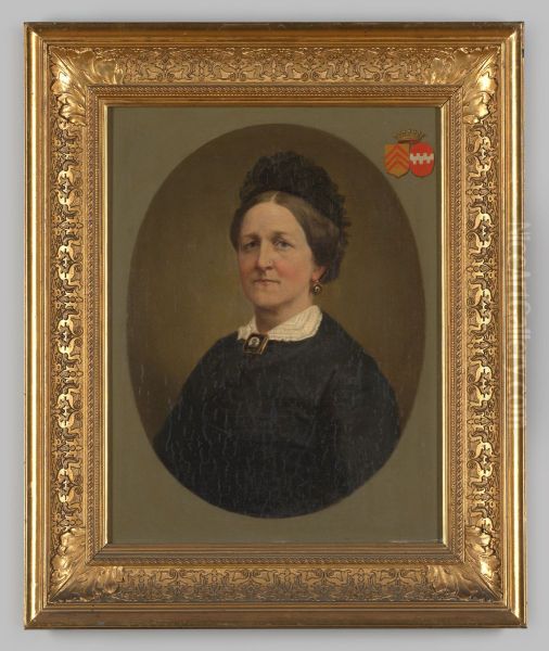 Portrait of Maria Francisca Xaveria barones van Hugenpoth tot Aerdt (1816-1897) Oil Painting by Geldersch Landschap en Kasteelen