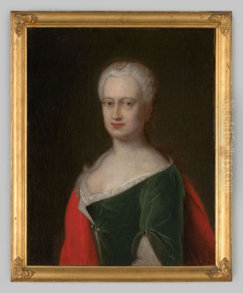 Portret van een vrouw, mogelijk Ernestina Cornelia van Aylva Oil Painting by Bernard Accama