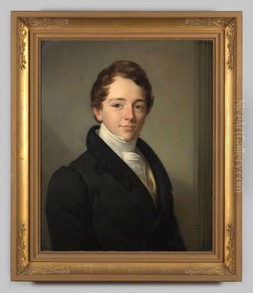 Portrait of Assueer Lubbert Adolf baron Torck (1806-1842) Oil Painting by Cornelis Kruseman