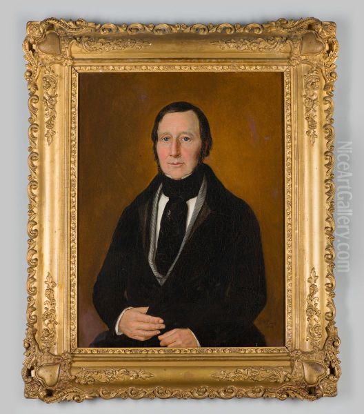 Portrait of Reindert Albert Lodewijk van Isendoorn a Blois ( -1856) Oil Painting by F. Thomas