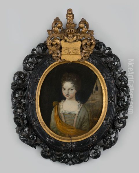 Portrait of Geertruit van Delen ( -1743) Oil Painting by Geldersch Landschap en Kasteelen