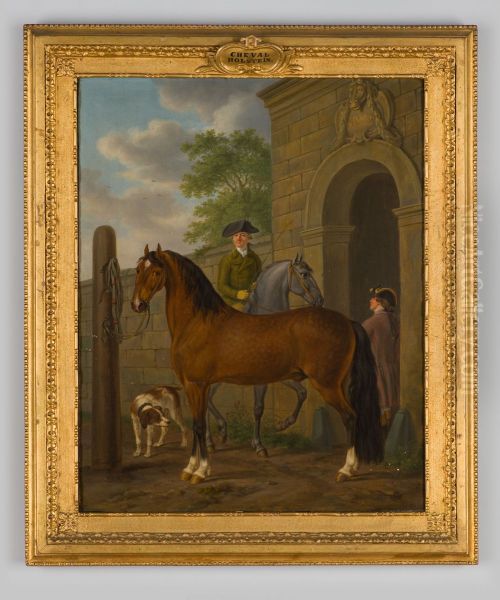 Holstein paard Oil Painting by Tethart Philipp Christian Haag