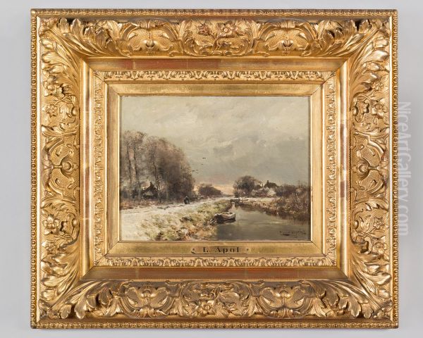 Winterlandschap Oil Painting by Louis Apol