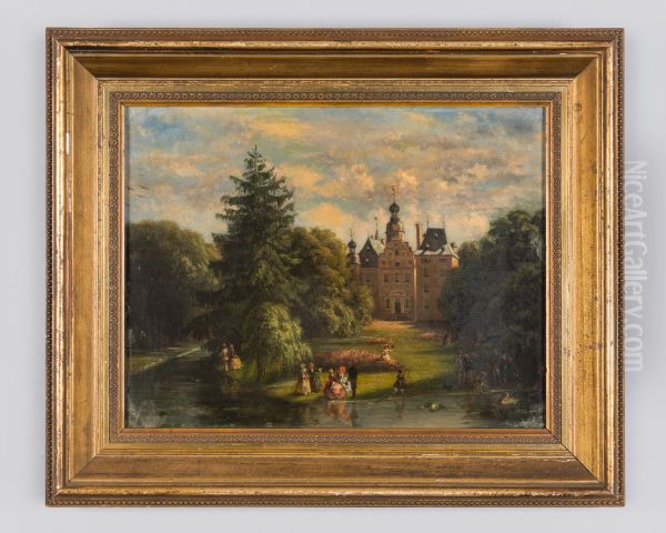 Gezicht op kasteel Keppel Oil Painting by Geldersch Landschap en Kasteelen