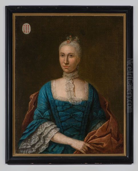 Portrait of Johanna Aleyda Wolfsen (1738-1807) Oil Painting by Arnold Kaldenbach