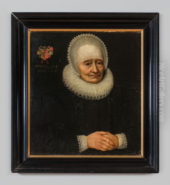 Portrait of Sibylla Touman (1545-?) Oil Painting by Geldersch Landschap en Kasteelen