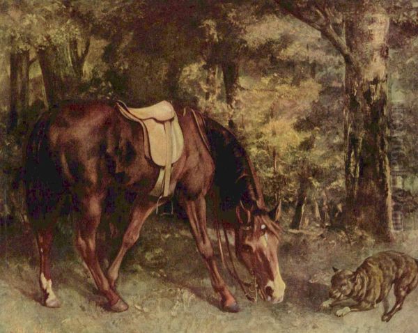 Pferd im Walde Oil Painting by Gustave Courbet