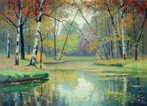 Autumn Oil Painting by Yefim Volkov