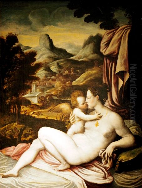 Venus und Amor Oil Painting by Baldassare Franceschini