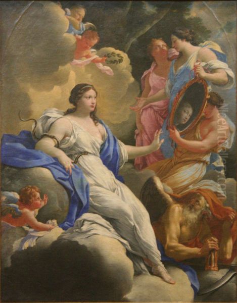 Allegory of Prudence Oil Painting by Simon Vouet