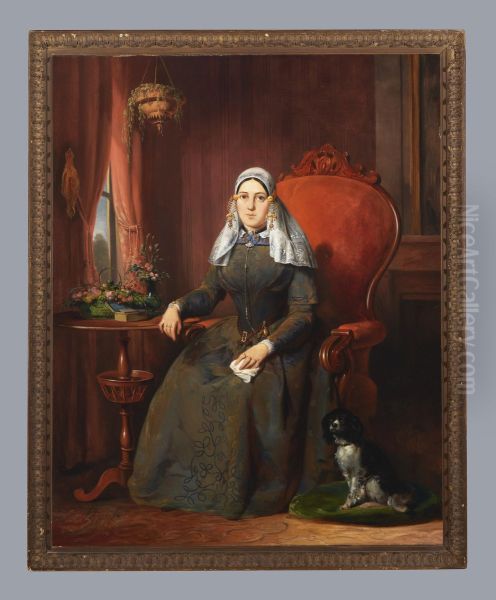 Vrouw in dracht van de Zuid-Hollandse Eilanden, 1849 Oil Painting by Jan Hendrik van de Laar