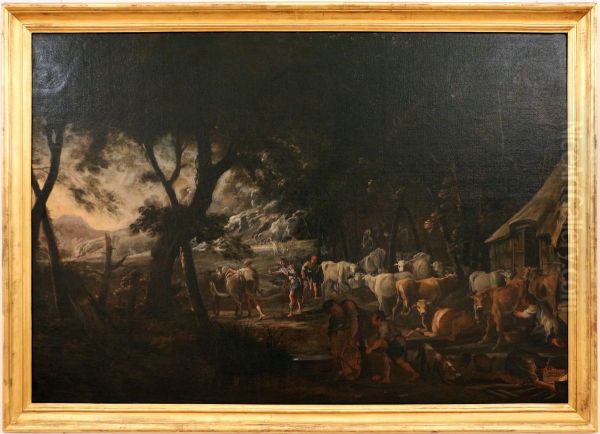 The Departure of Jacob from the House of Laban Oil Painting by Domenico Gargiulo