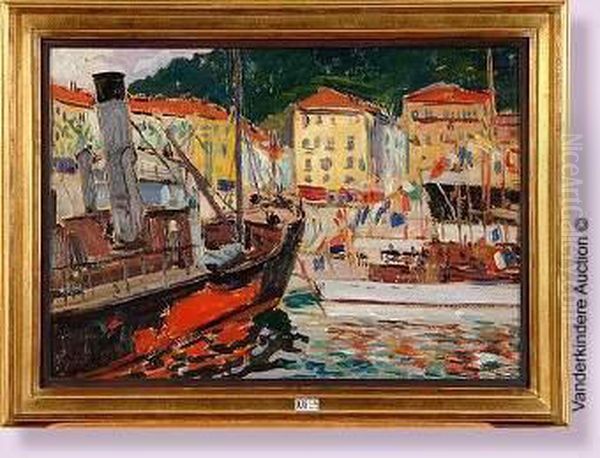 Coin Du Port De Nice Oil Painting by Jules Marie Canneel