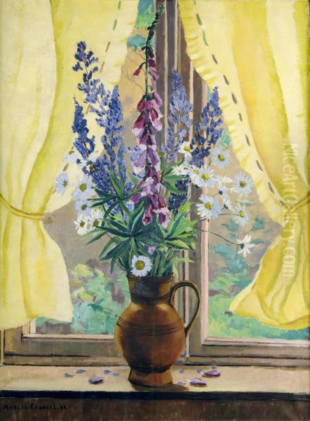 Vase Garni De Fleurs Oil Painting by Marcel Canneel