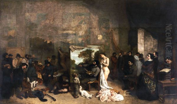 L'Atelier du peintre Oil Painting by Gustave Courbet