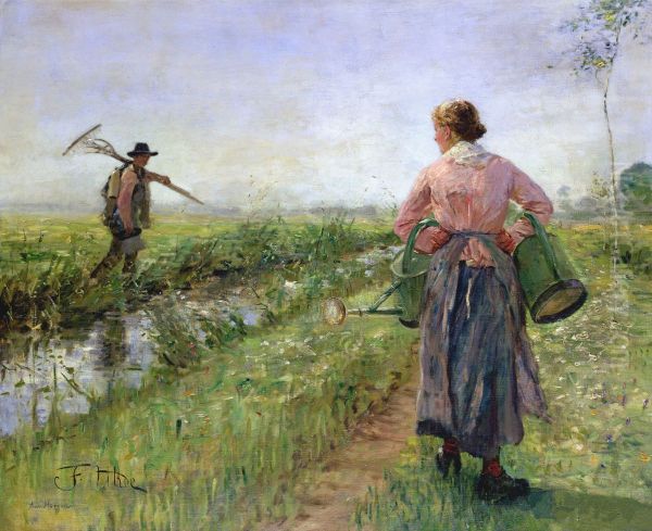 Am Morgen Oil Painting by Fritz von Uhde