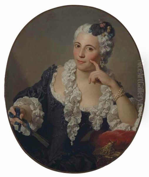 Portrait d'Anne-Marie Zina Durant de Lironcourt Oil Painting by Pierre Subleyras