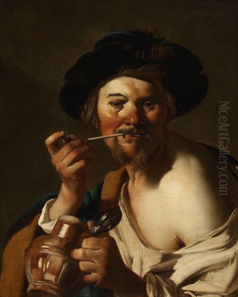 Fumeur de pipe Oil Painting by Dirck Van Baburen