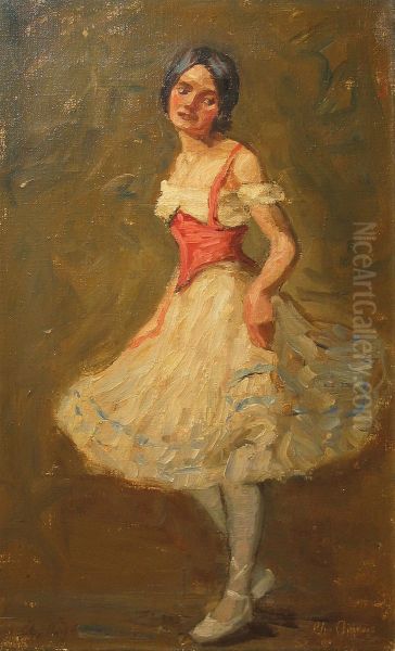 Portrait of a ballerina. Oil Painting by Christian Aigens