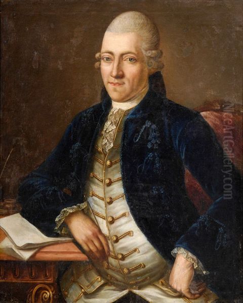 Portrait of Johann Kaspar Enslin Oil Painting by Georg Anton Abraham Urlaub