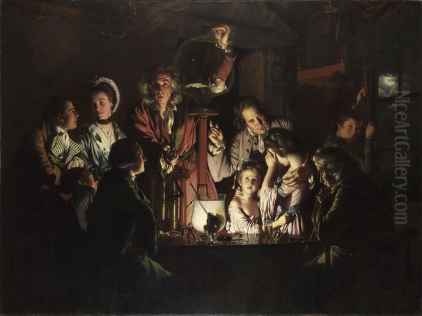 Eksperiment nad pticej v nasose Oil Painting by Joseph Wright of Derby