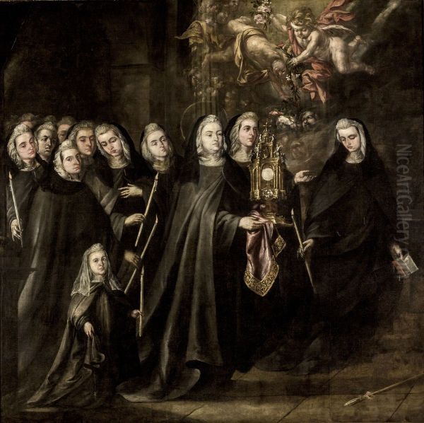 La procesion de Santa Clara de Asis Oil Painting by Juan De Valdes Leal