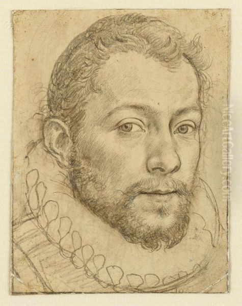 Self-portrait of Hendrick Goltzius (1558-1617) Oil Painting by Hendrik Goltzius