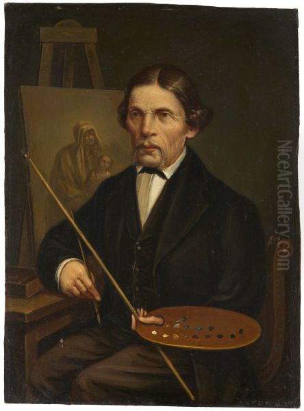 Self-portrait Oil Painting by Johann Baptist Laule