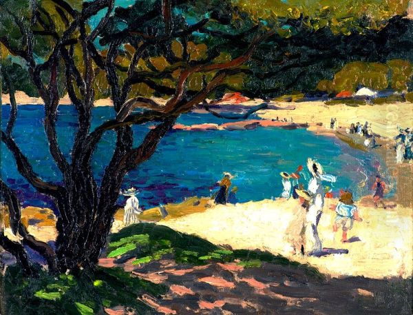 On Balmoral Beach Sydney Oil Painting by Ethel Carrick