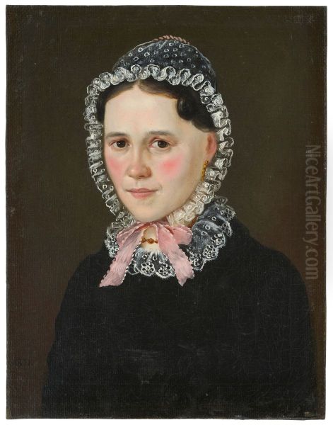 Karoline Knopfle from Gunzburg, sister of Creszentia Kirner Oil Painting by Lukas Kirner