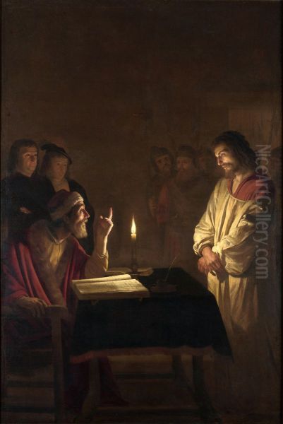 Christ before the High Priest Oil Painting by Gerard van Honthorst