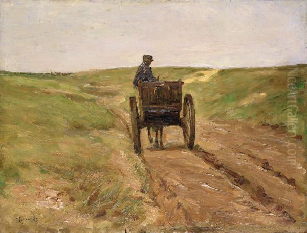 Cart in Katwijk Oil Painting by Max Liebermann