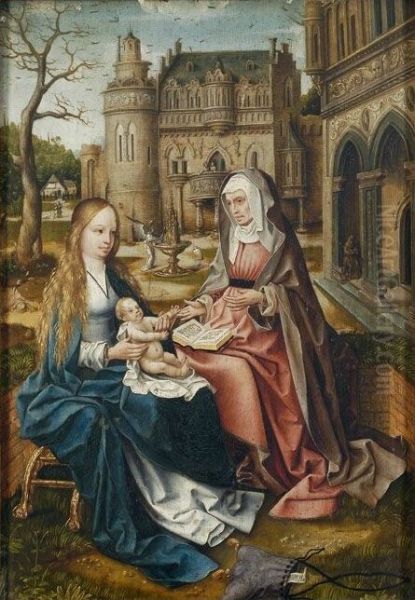 Saint Anne, the Virgin and the Child Oil Painting by Master Of The Von Groote Adoration