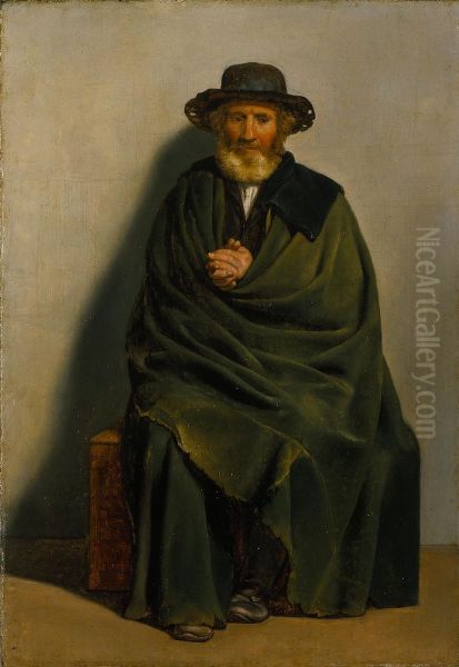 A Roman Beggar. Oil Painting by Christoffer Wilhelm Eckersberg