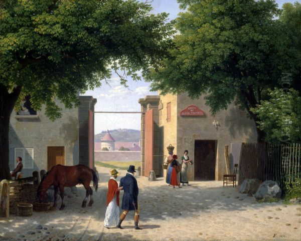 The Longchamp Gate in the Bois-de-Boulogne Oil Painting by Christoffer Wilhelm Eckersberg