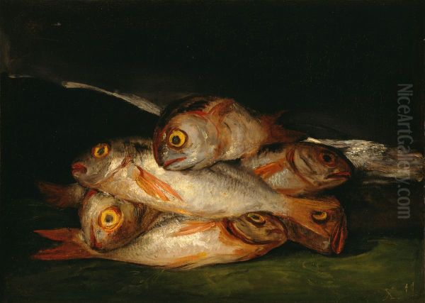 Naturaleza muerta con Dorada Oil Painting by Francisco Goya