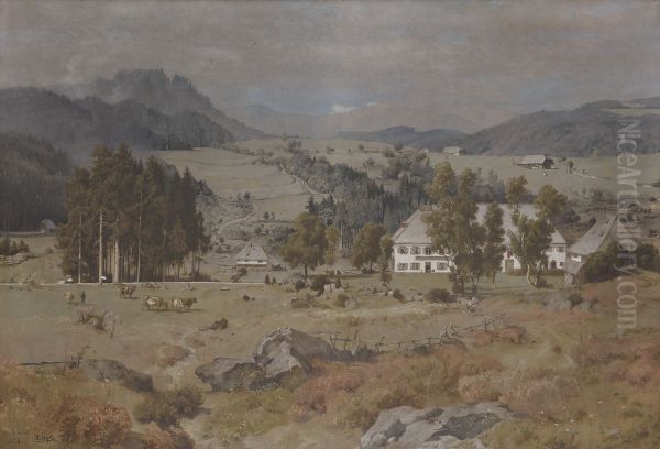 Erle(n)bruck near Hinterzarten Oil Painting by Emil Lugo