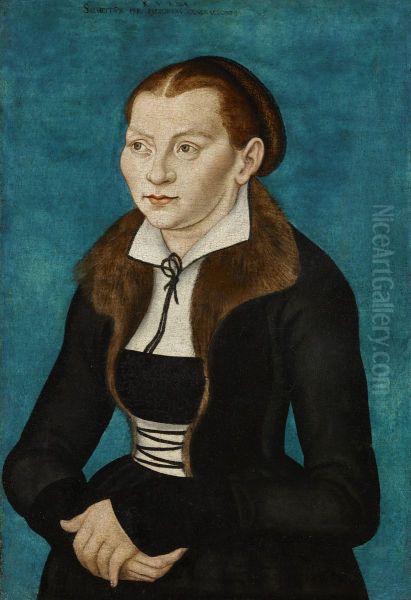 Katharina von Bora als Halbfigur nach links Oil Painting by Lucas Cranach the Elder