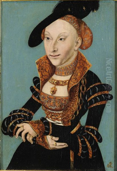 Sibylle von Cleve, Kurfurstin von Sachsen Oil Painting by Lucas Cranach the Elder