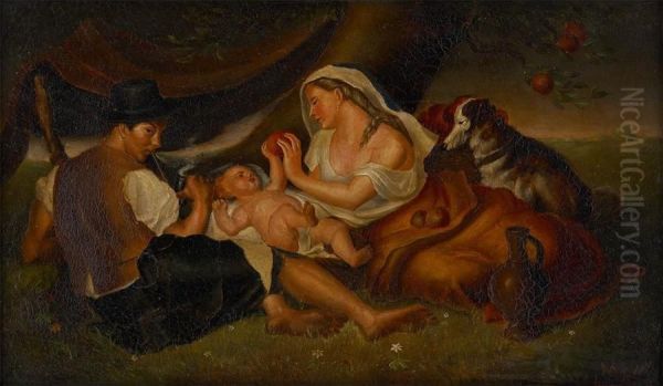 Allegorie De Nativite Oil Painting by Hans (Johann von Strasiripka) Canon