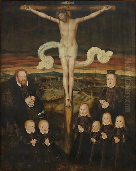 Crucified Christ Oil Painting by Lucas Cranach the Younger