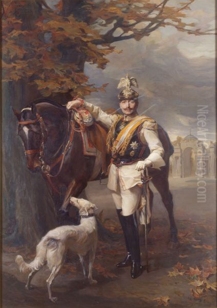 Kaiser Wilhelm II., im Hintergrund die Communs Oil Painting by Philip de Laszlo