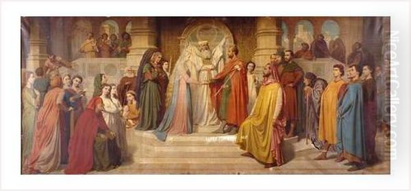 La Mariage De La Vierge Oil Painting by Jean-Louis Canon