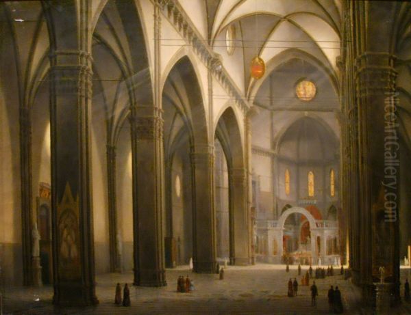 interno del duomo di Firenze Oil Painting by Fabio Borbottoni