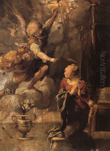 Annunciation Oil Painting by Pietro Faccini