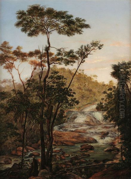 Cascata do Bulhoes, Petropolis Oil Painting by Nicola Antonio Facchinetti